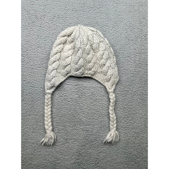 The North Face wool blend Cable Knit Hat with Ear Flaps & Braids - Picture 5 of 6